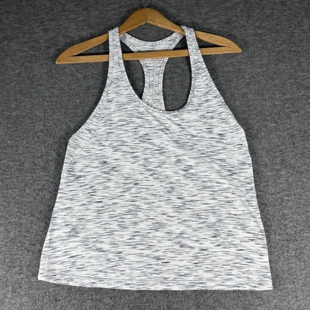 Lululemon Racerback Tank Womens‎ Space Dye White Black Yoga Run Gym Workout Read